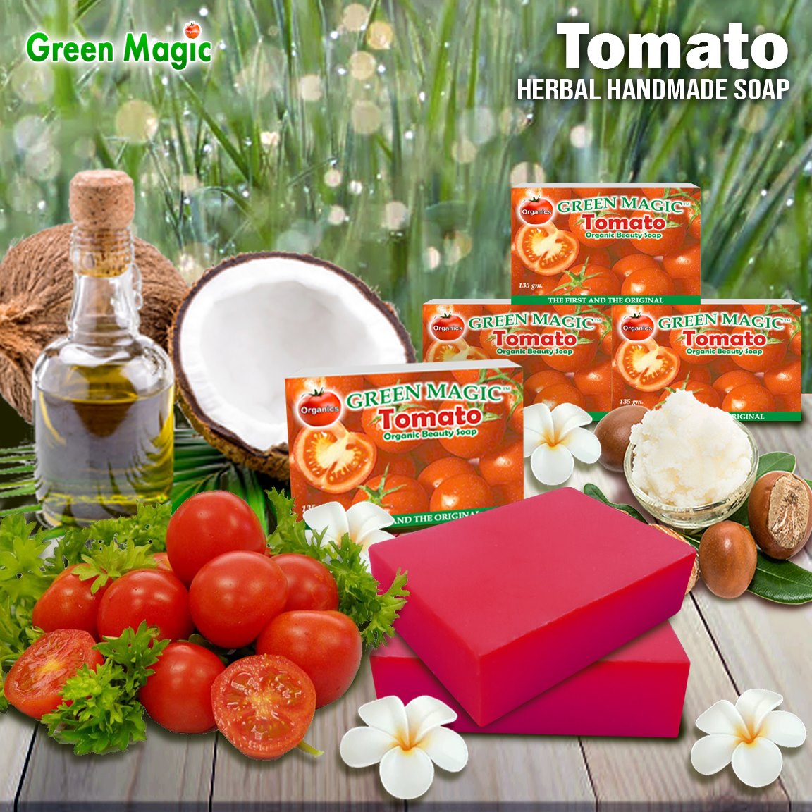Green Magic Organic Herbal Handmade Soap - Tomato