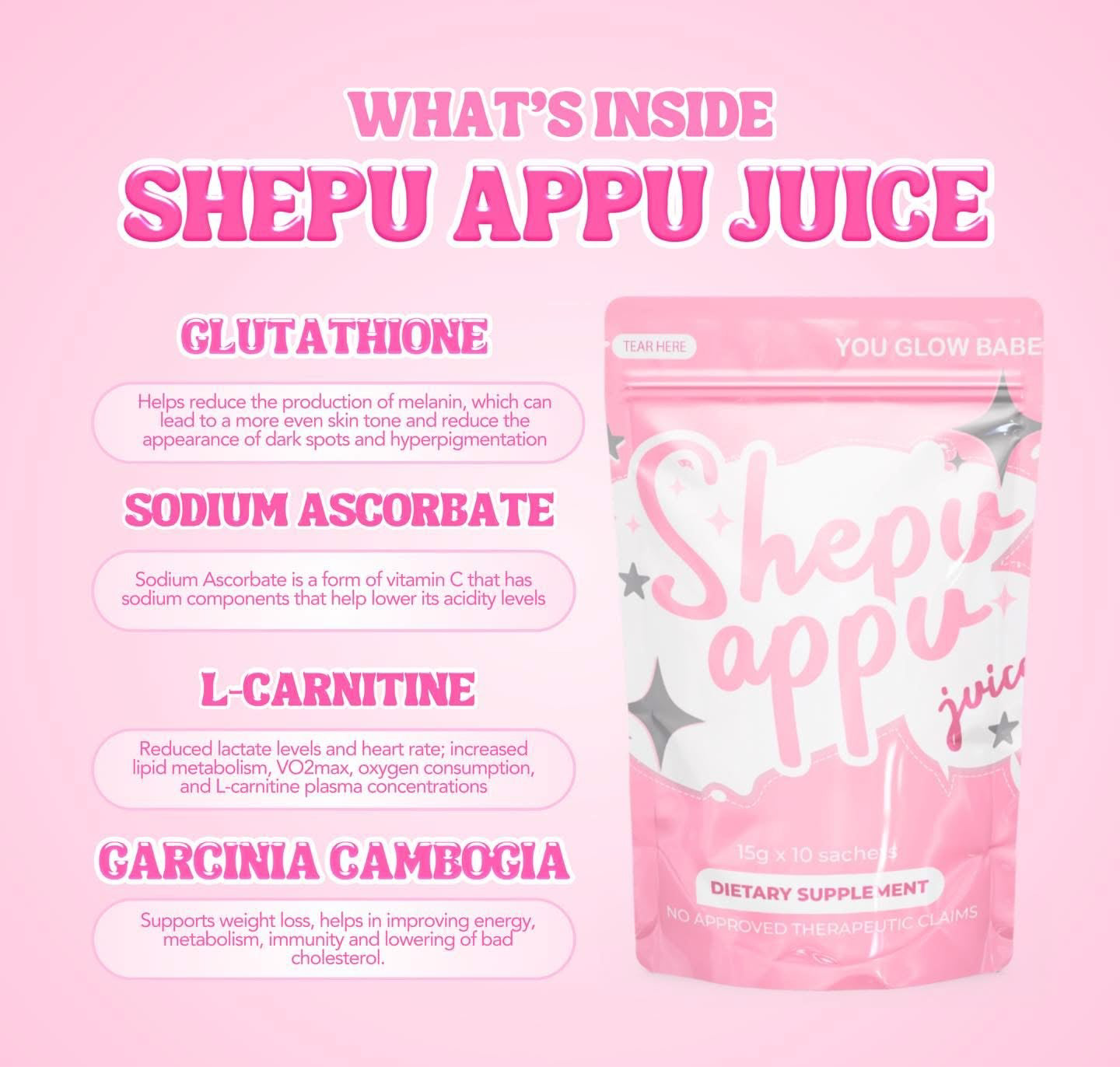 Shepu Appu Juice - 10 Sachets x 15g each