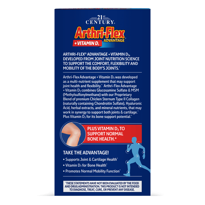 21st Century Arthri-Flex Advantage Plus Vitamin D3 120 Tablets | Joint & Bone Support UAE