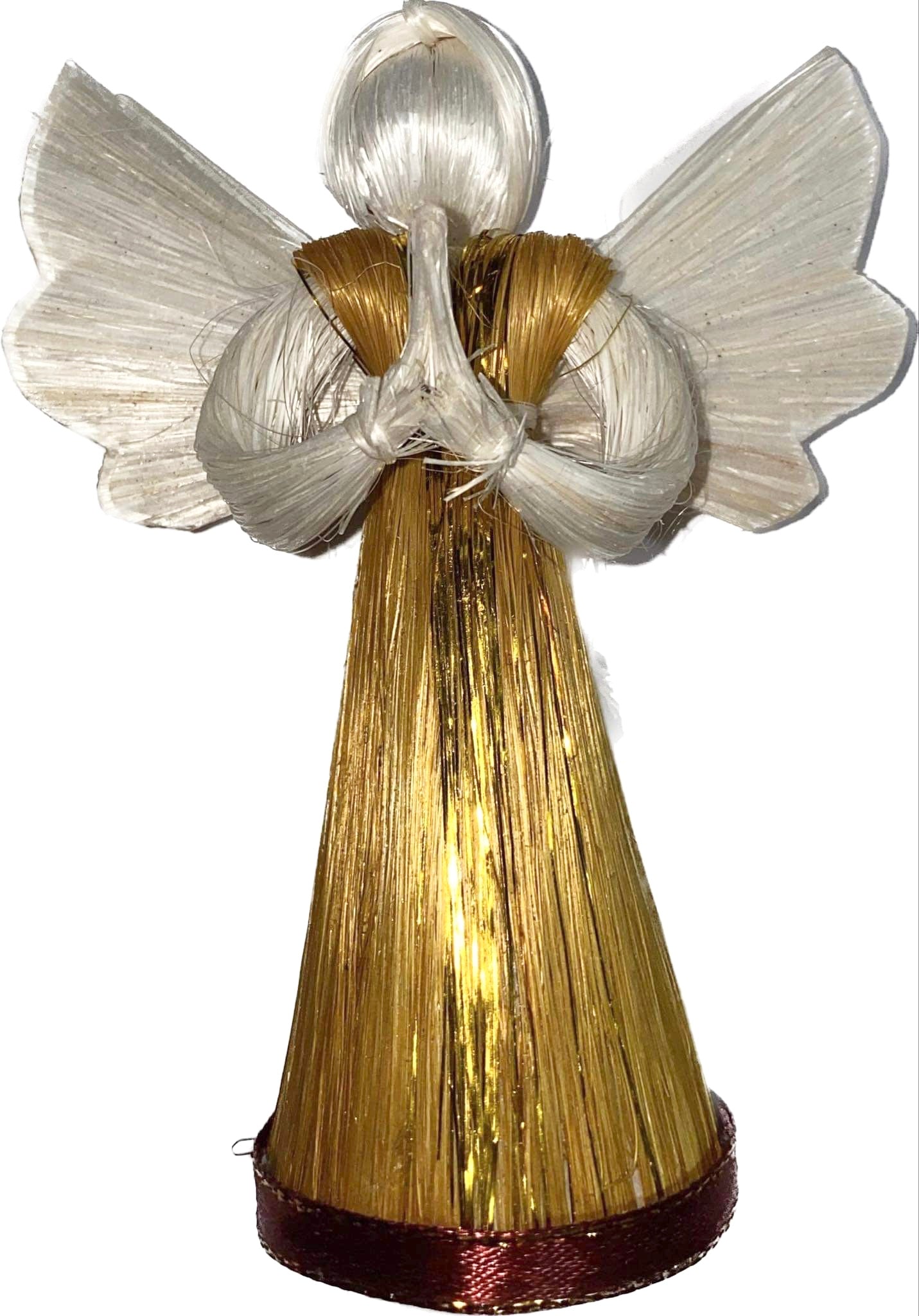 Abaca Angel Trimming Ornament - 4 inches Height - Gold