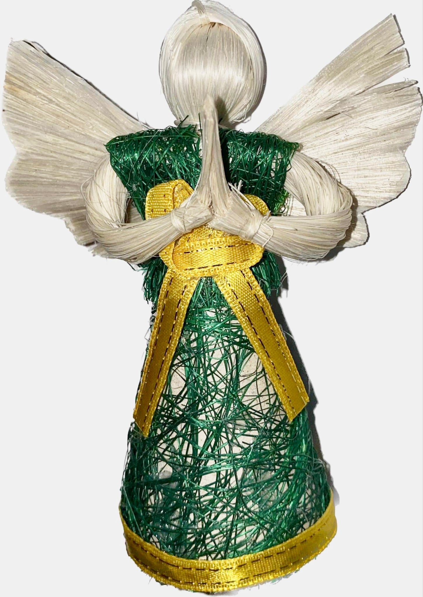 Abaca Angel Trimming Ornament - 4 inches Height - Green