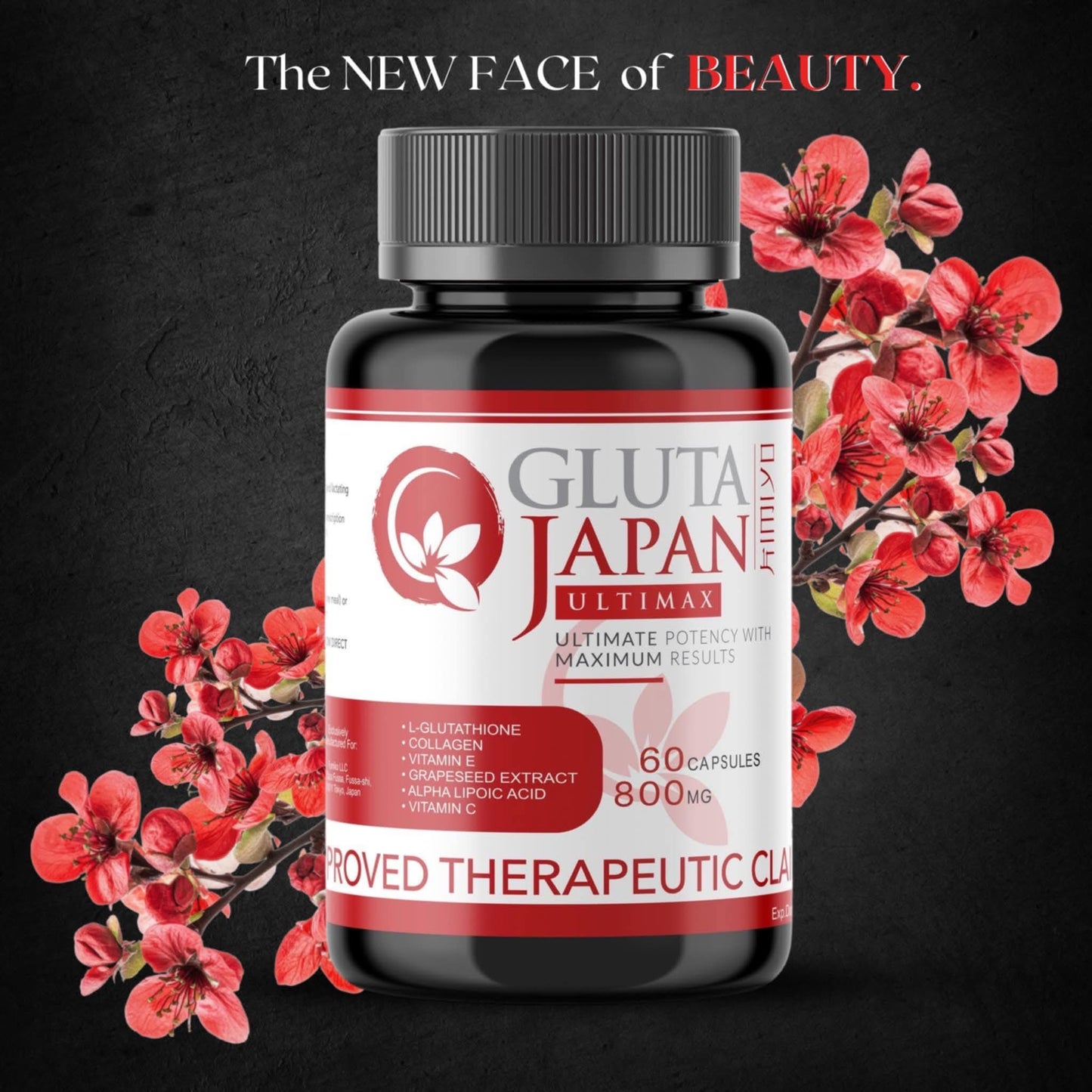 Kimiyo GLUTA JAPAN ULTIMAX 60 Capsules | 800mg – Premium Japanese Glutathione Supplement for Radiant Skin