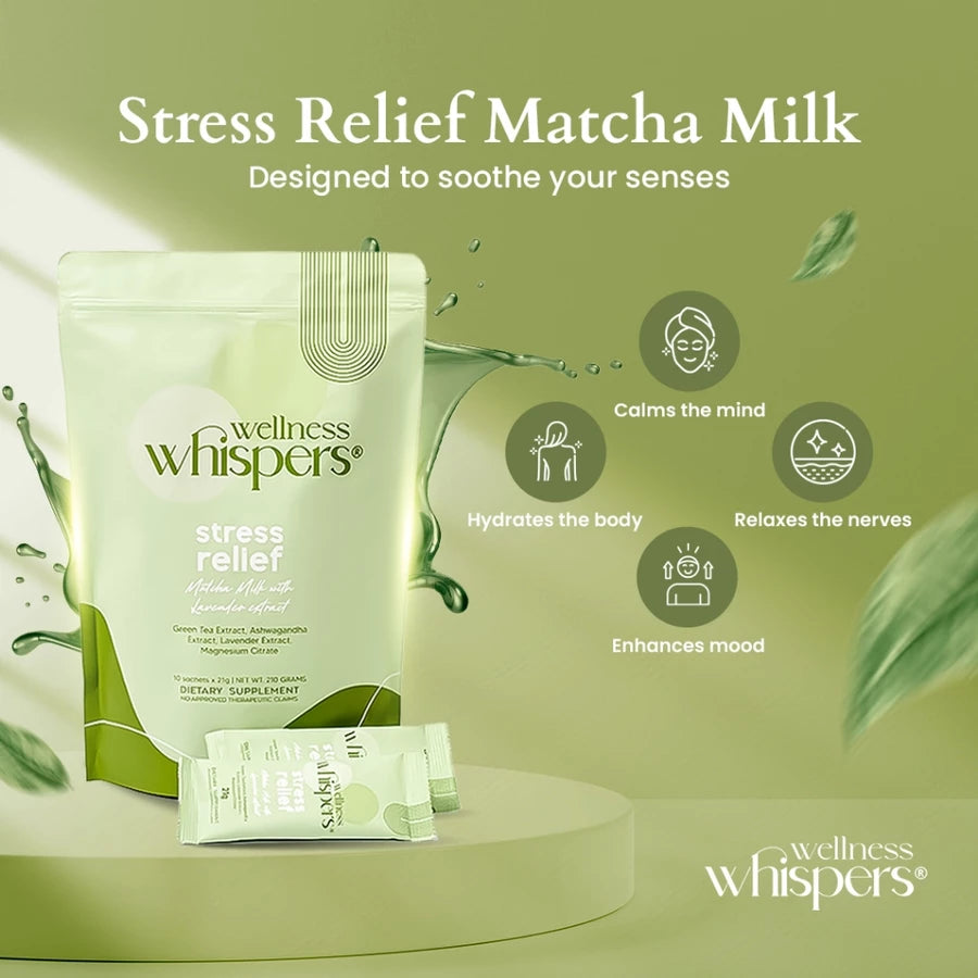 Wellness Whispers - Stress Relief Matcha Milk with Lavender