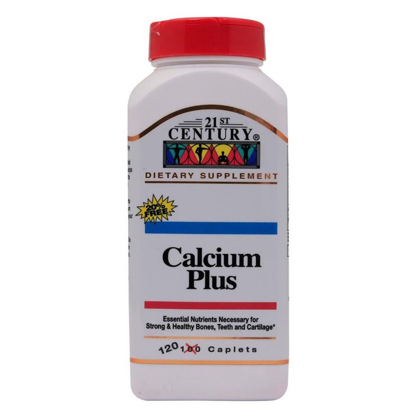 21st Century Calcium Plus Multimineral + Vitamin D Tablets For Bones & Teeth, Pack of 120