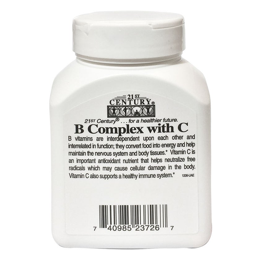 21st Century B Complex With C tablets For Energy & Immune Support, Pack of 30