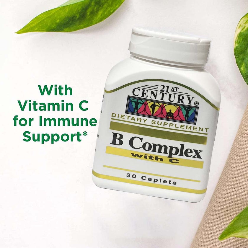 21st Century B Complex With C tablets For Energy & Immune Support, Pack of 30