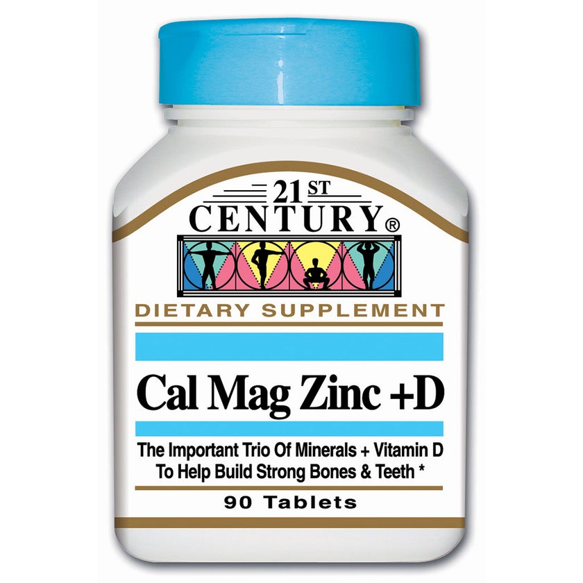 21st Century Calcium, Magnesium, Zinc & Vitamin D Tablets, Pack of 90's