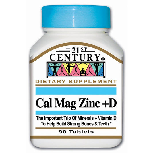21st Century Calcium, Magnesium, Zinc & Vitamin D Tablets, Pack of 90's