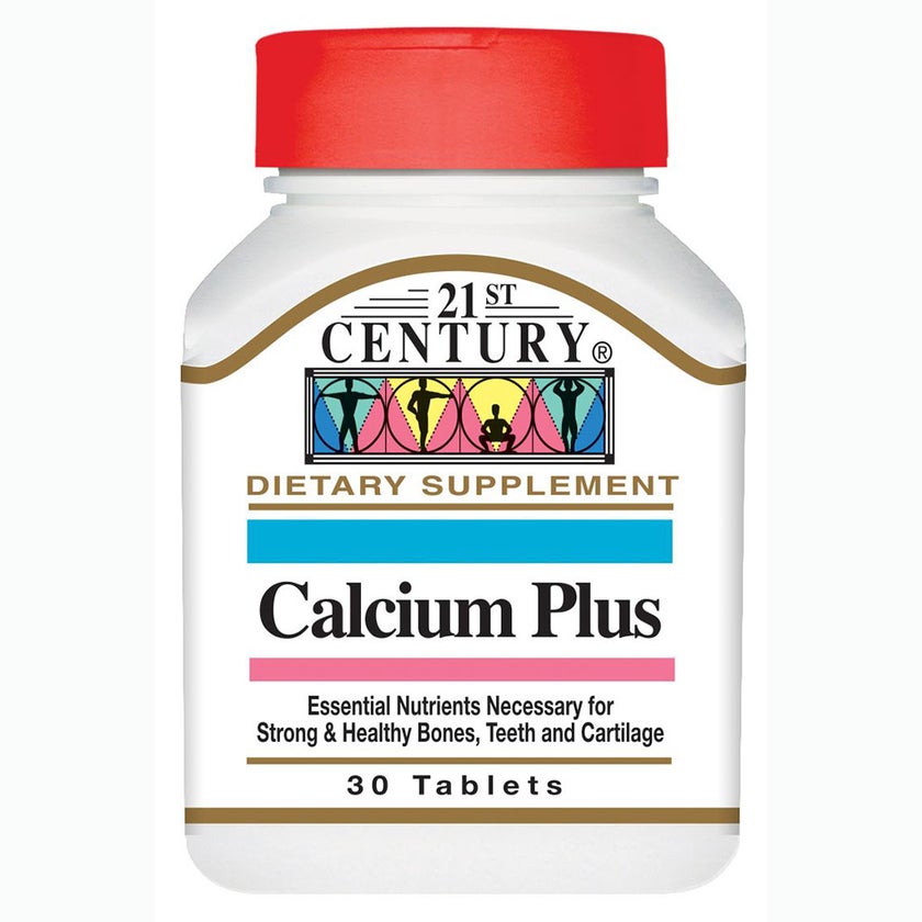 21st Century Calcium Plus Multimineral + Vitamin D Tablets For Bones & Teeth, Pack of 30's
