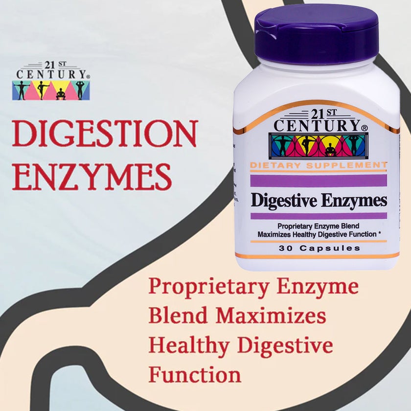 21st Century Digestive Enzymes Capsules, 30 Count