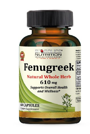 Biobolics Nutrition Fenugreek Natural Whole Herb 610mg | Supports Overall Health and Wellness | 60 Capsules