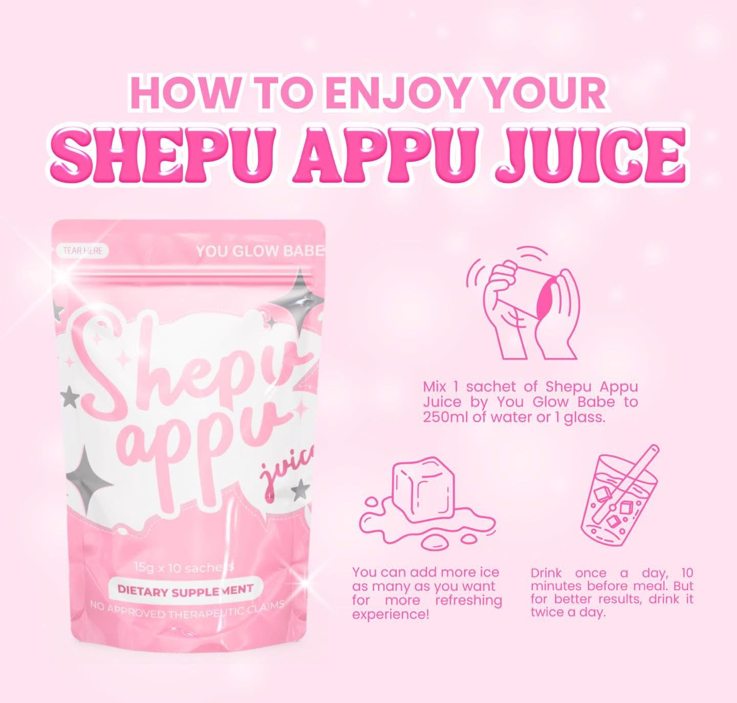 Shepu Appu Juice - 10 Sachets x 15g each