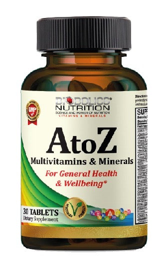 Biobolics A to Z Multivitamins & Minerals - 30 Tablets