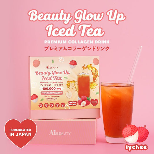 AiBeauty Glow Up Iced Tea Premium Collagen Drink