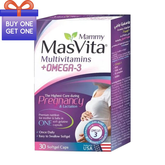 MasVita Mammy MultiVitamins + Omega-3 | The Highest Care during Pregnancy and Lactation | 30 Softgel Caps