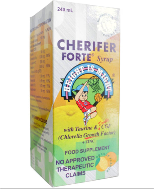 Cherifer Forte Syrup Fortified with Zinc with Taurine and Double Chlorella Growth Factor + Zinc 240 ml