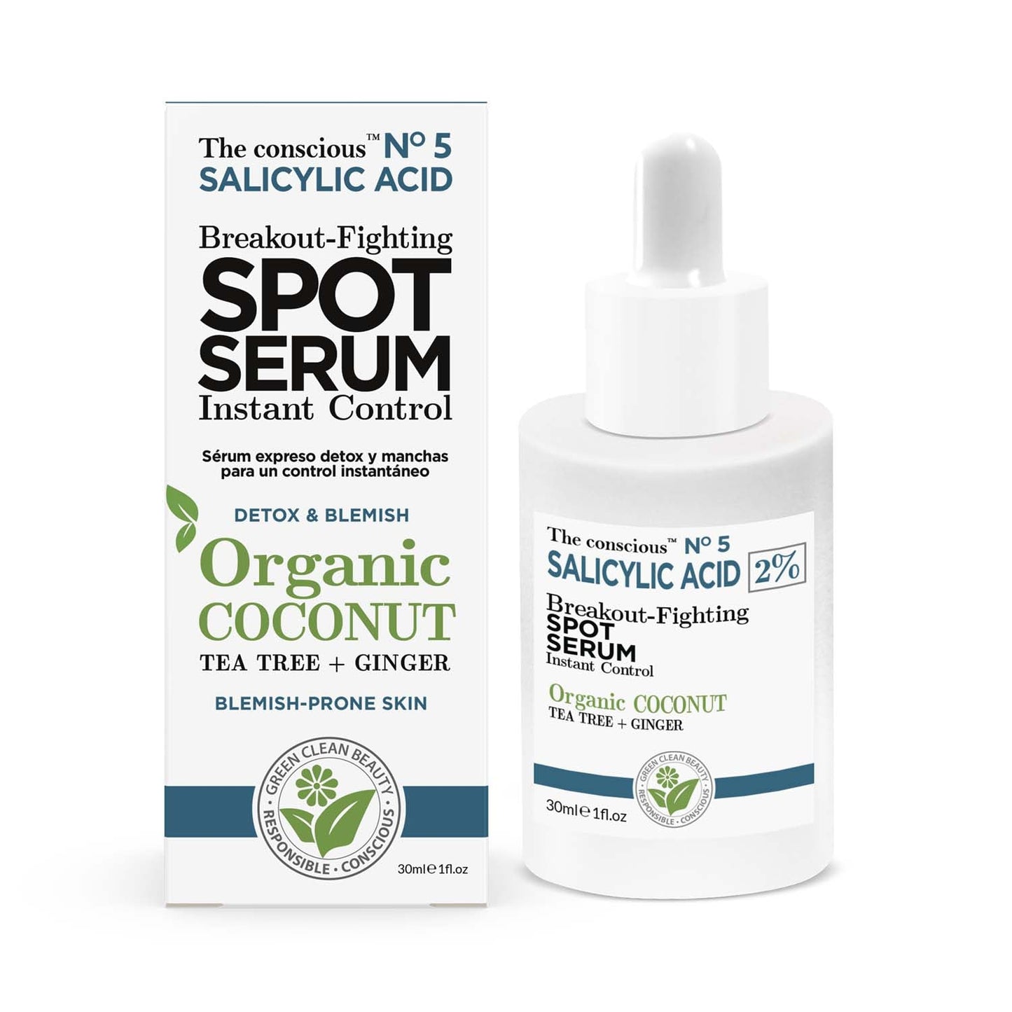 Biovene Barcelona The conscious™ Salicylic Acid Breakout-Fighting Spot Serum Organic Coconut