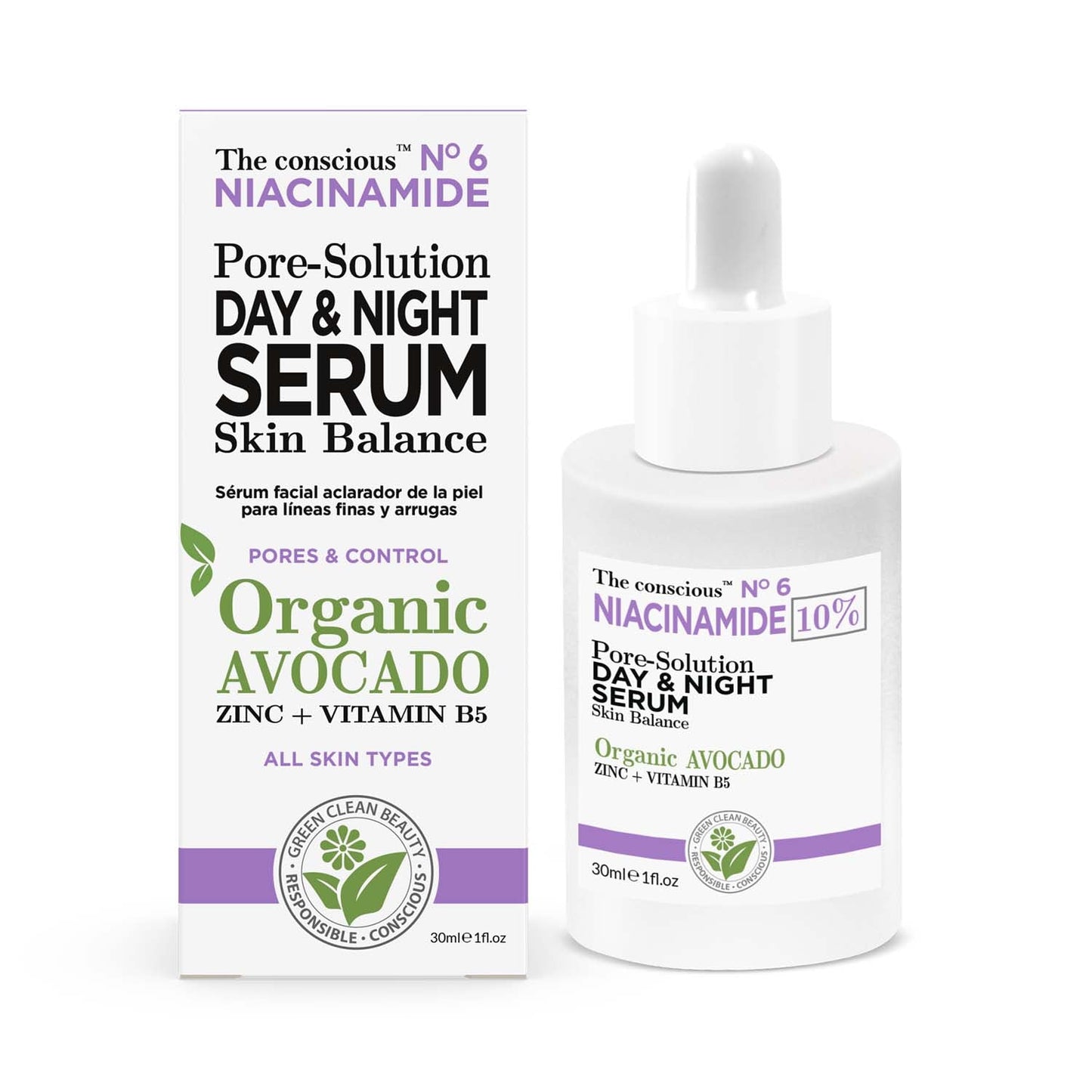 Biovene Barcelona The conscious™ Niacinamide Pore-Solution Day & Night Serum Organic Avocado