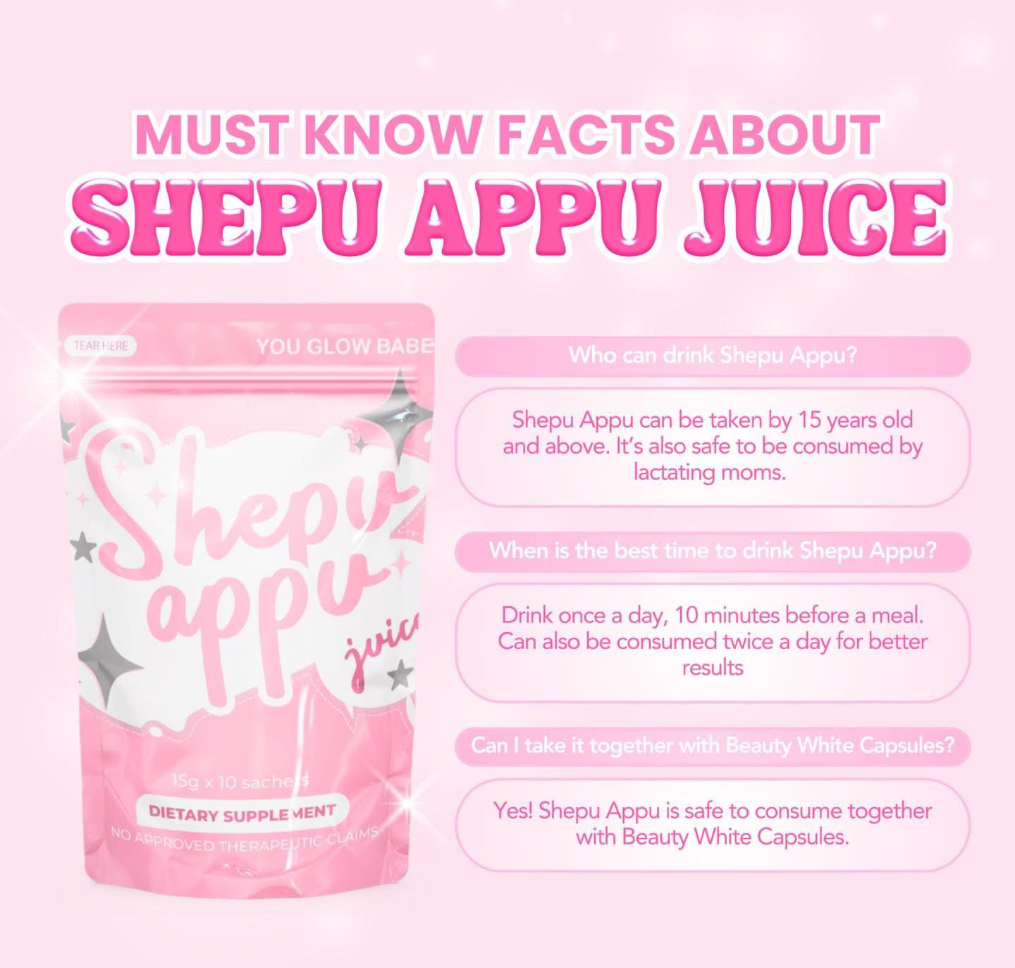 Shepu Appu Juice - 10 Sachets x 15g each