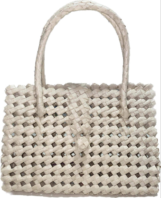 White Buri Eyelet Bag (14x5x16 Inches LWH)