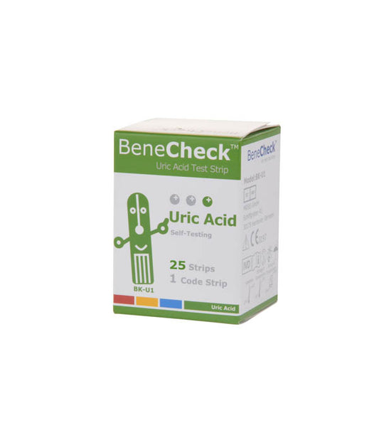 Benecheck, Uric Acid Test Strips - 25 Pcs