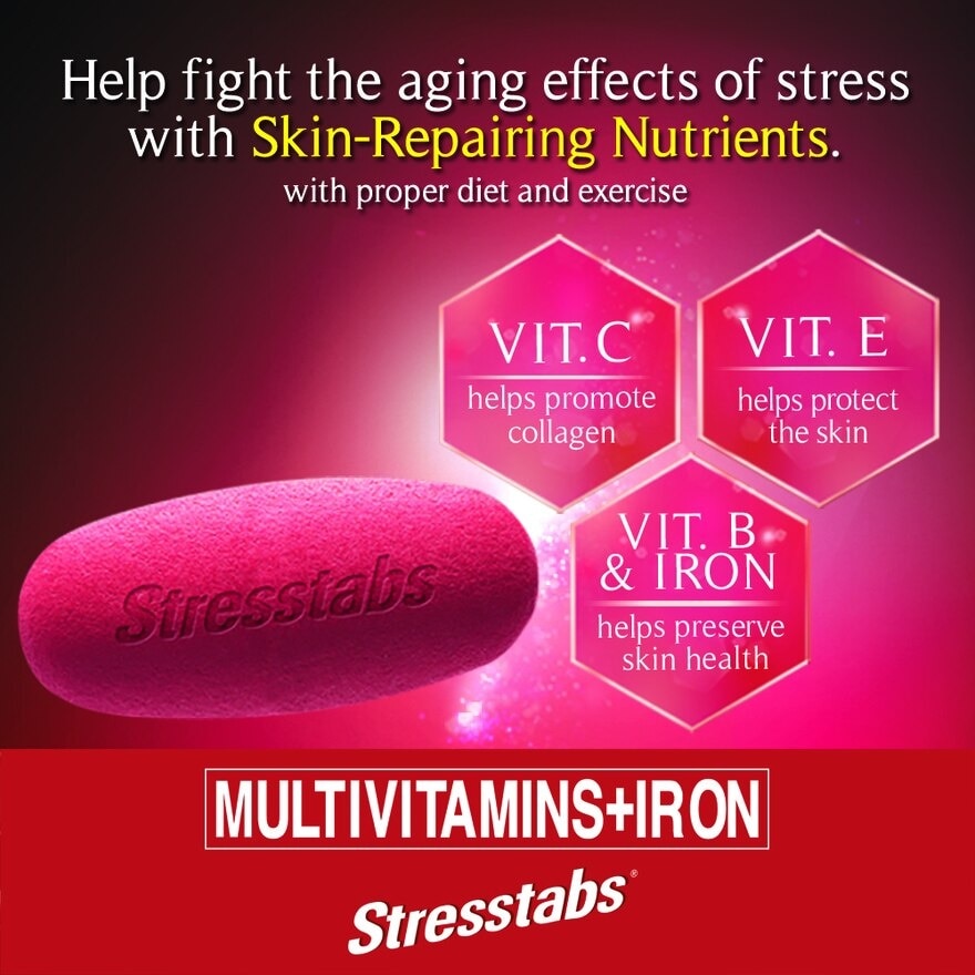 Pfizer Stresstabs Multivitamins + Iron 30 Tablets the Inti-Stress Vitamin Formula