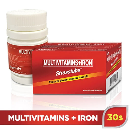 Pfizer Stresstabs Multivitamins + Iron 30 Tablets the Inti-Stress Vitamin Formula