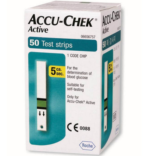 Accu-Chek Active Test Strips For Diabetic Blood Glucose Testing, Pack of 50's