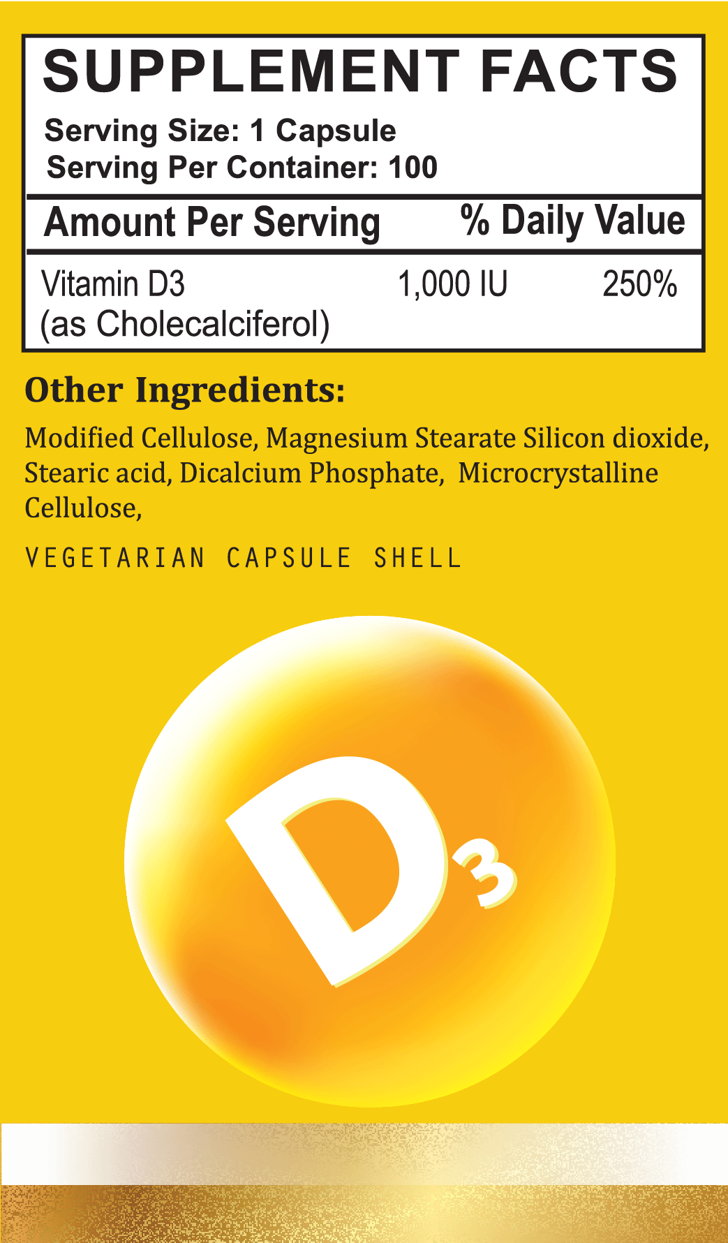 Biobolics Vitamin D3 1000 IU - 100 Capsules